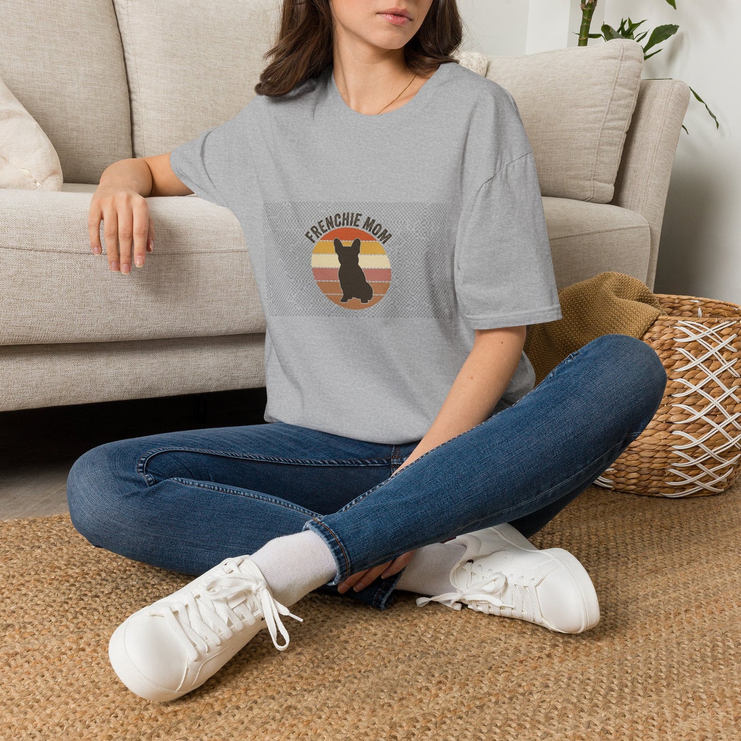 Frenchie Mom Shirt - Retro Sunset French Bulldog Tee