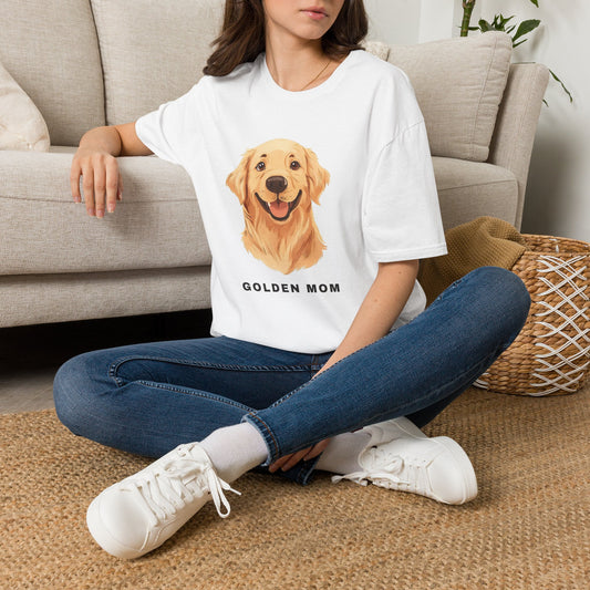 Golden Retriever Mom Shirt - Illustrated Portrait Tee