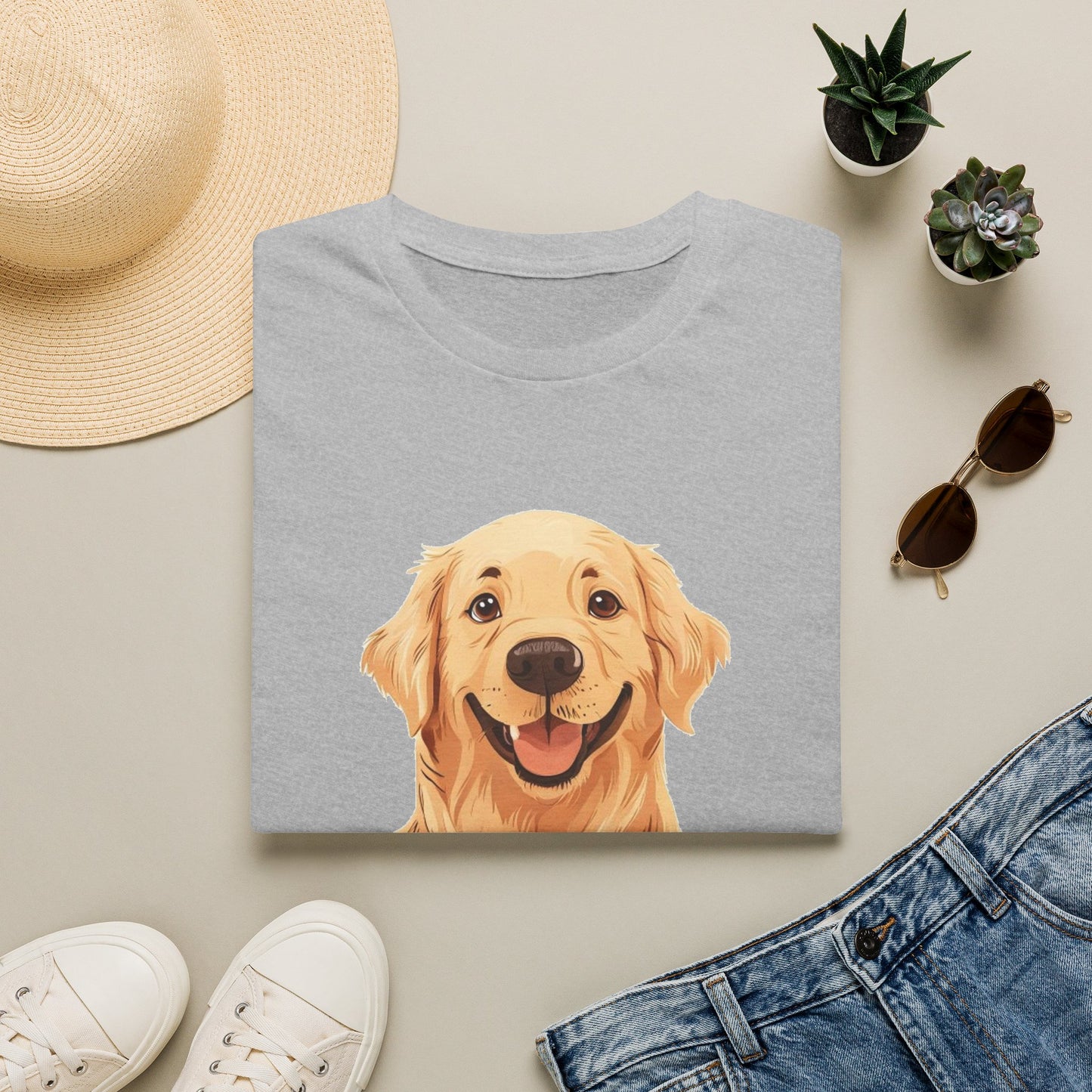 Golden Retriever Mom Shirt - Illustrated Portrait Tee
