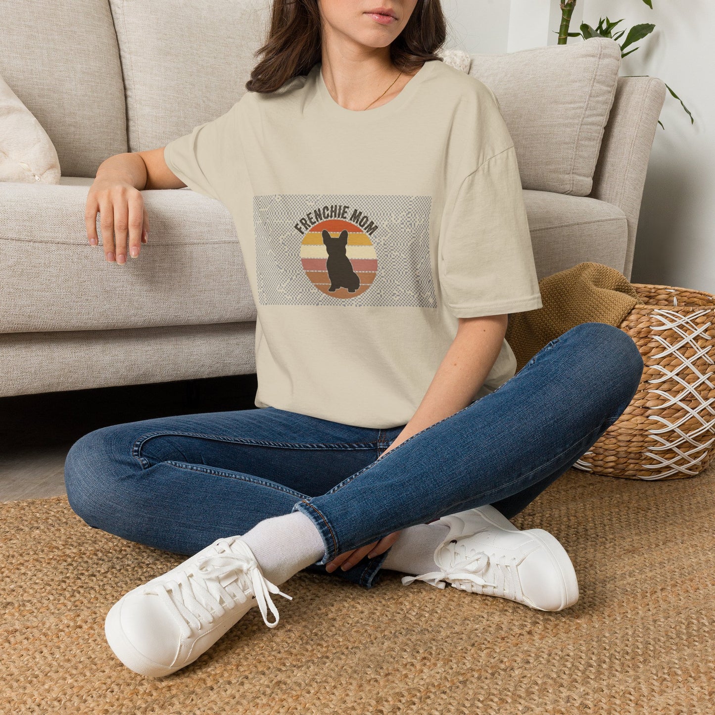 Frenchie Mom Shirt - Retro Sunset French Bulldog Tee