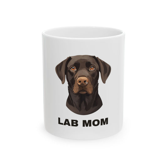 Lab Mom Mug - Illustrated Ceramic Coffee Mug