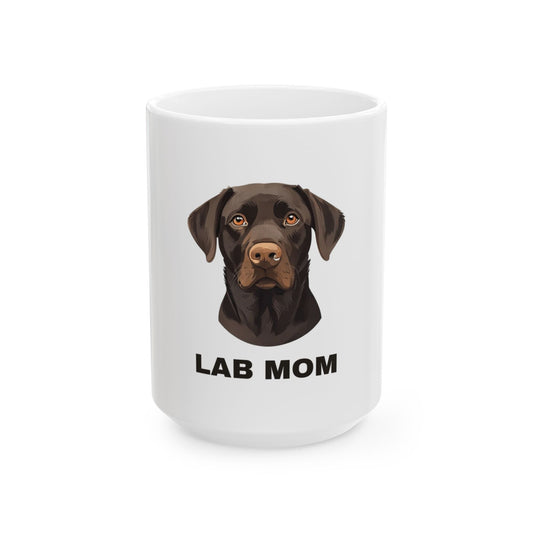 Lab Mom Mug - Illustrated Ceramic Coffee Mug