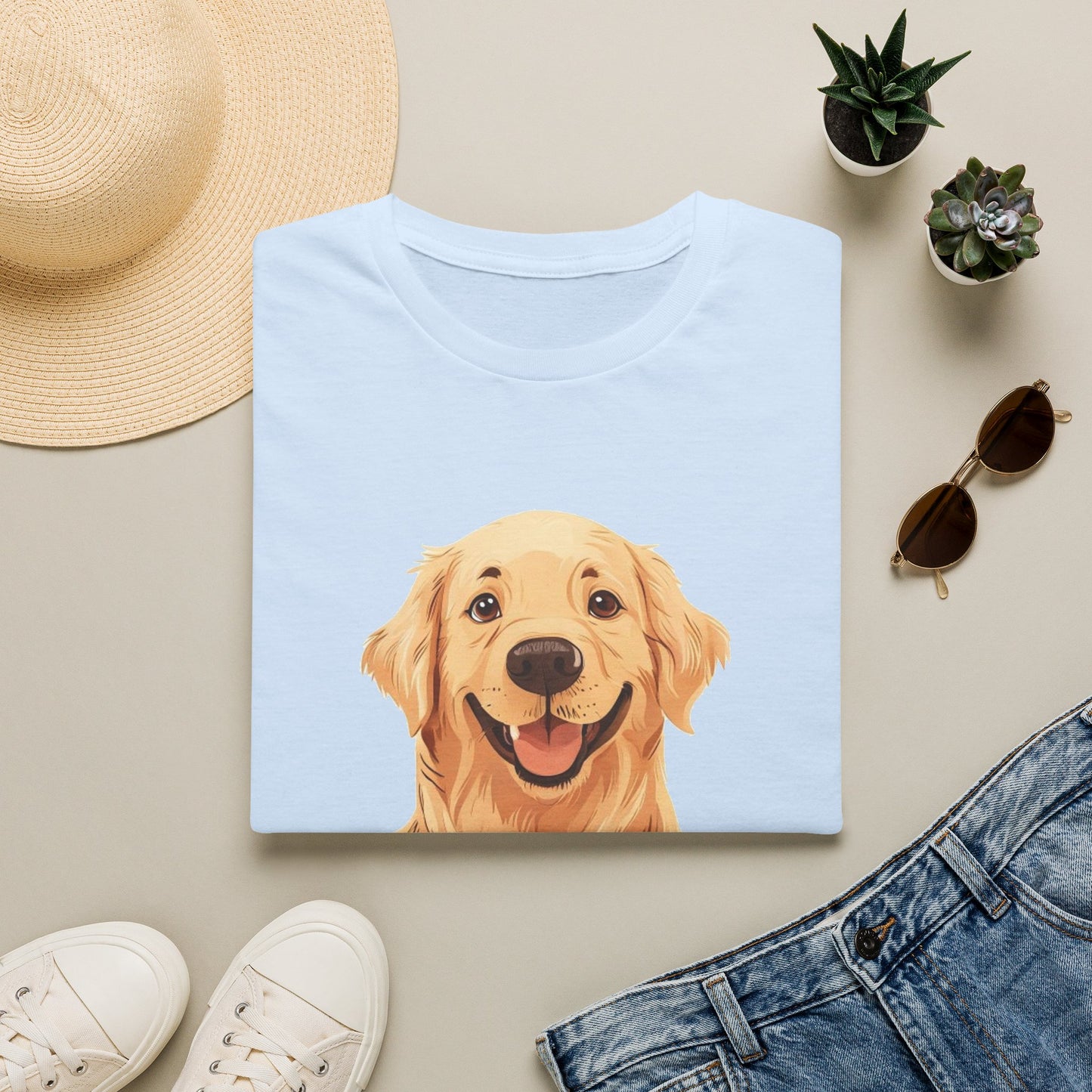 Golden Retriever Mom Shirt - Illustrated Portrait Tee