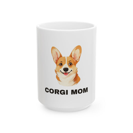 Corgi Mom Mug - Illustrated Ceramic Coffee Mug