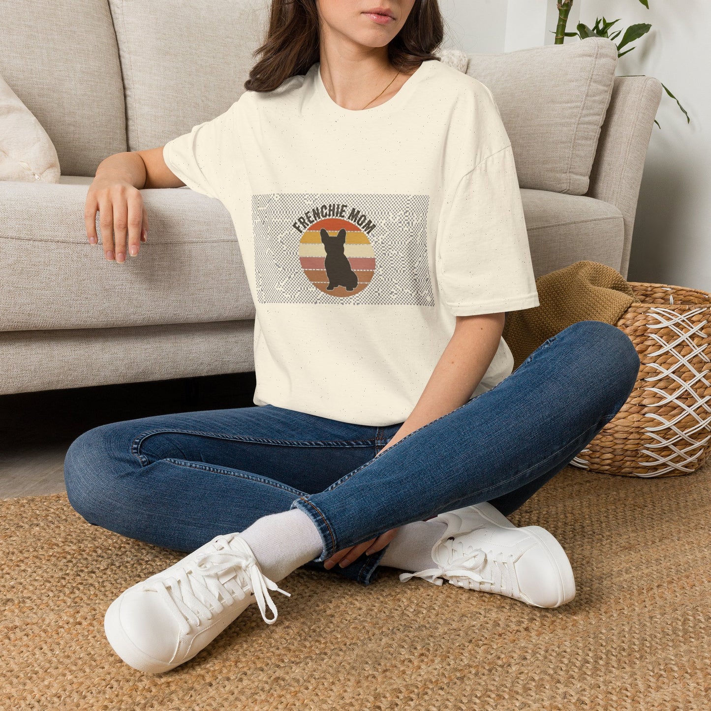 Frenchie Mom Shirt - Retro Sunset French Bulldog Tee
