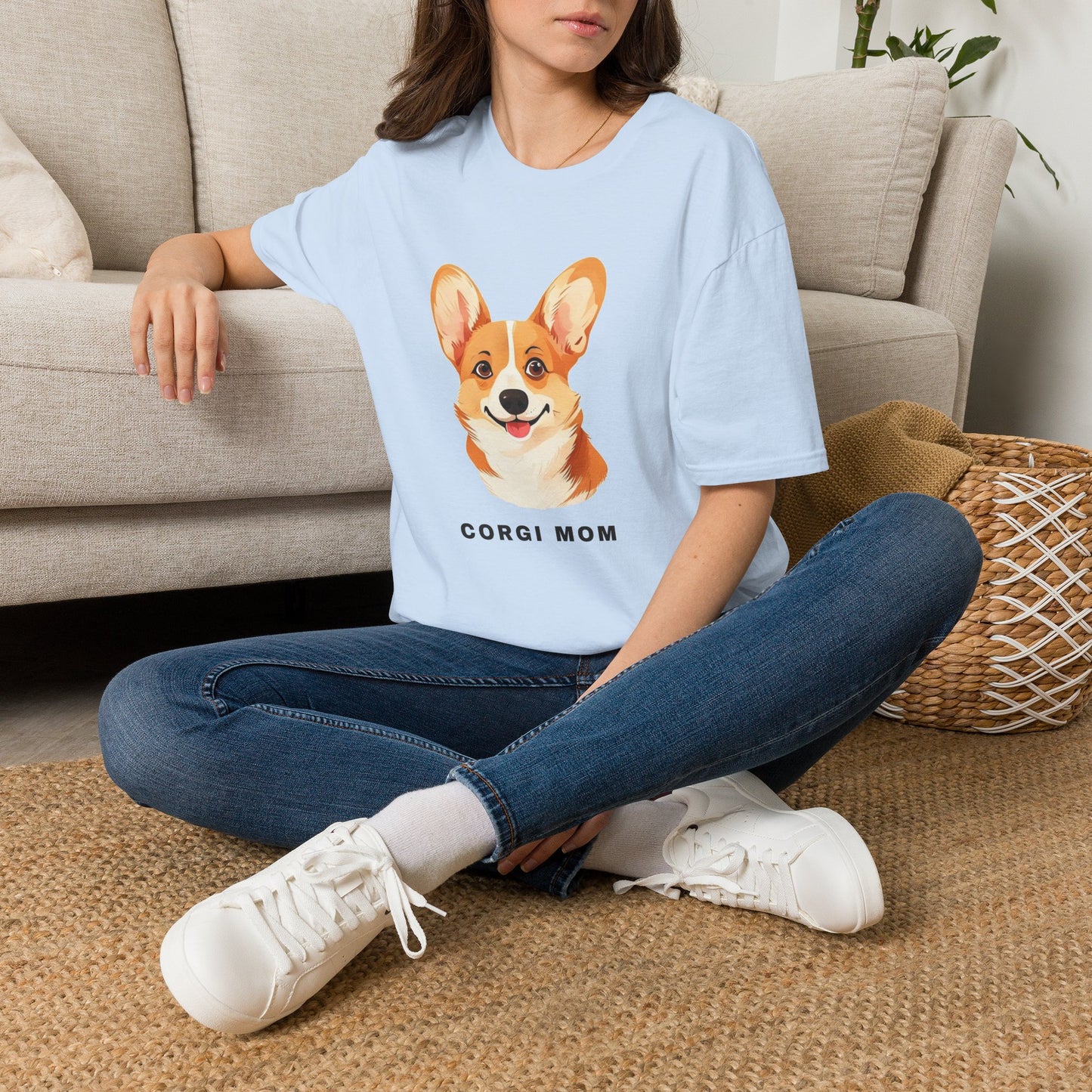 Corgi Mom Shirt - Illustrated Portrait Tee