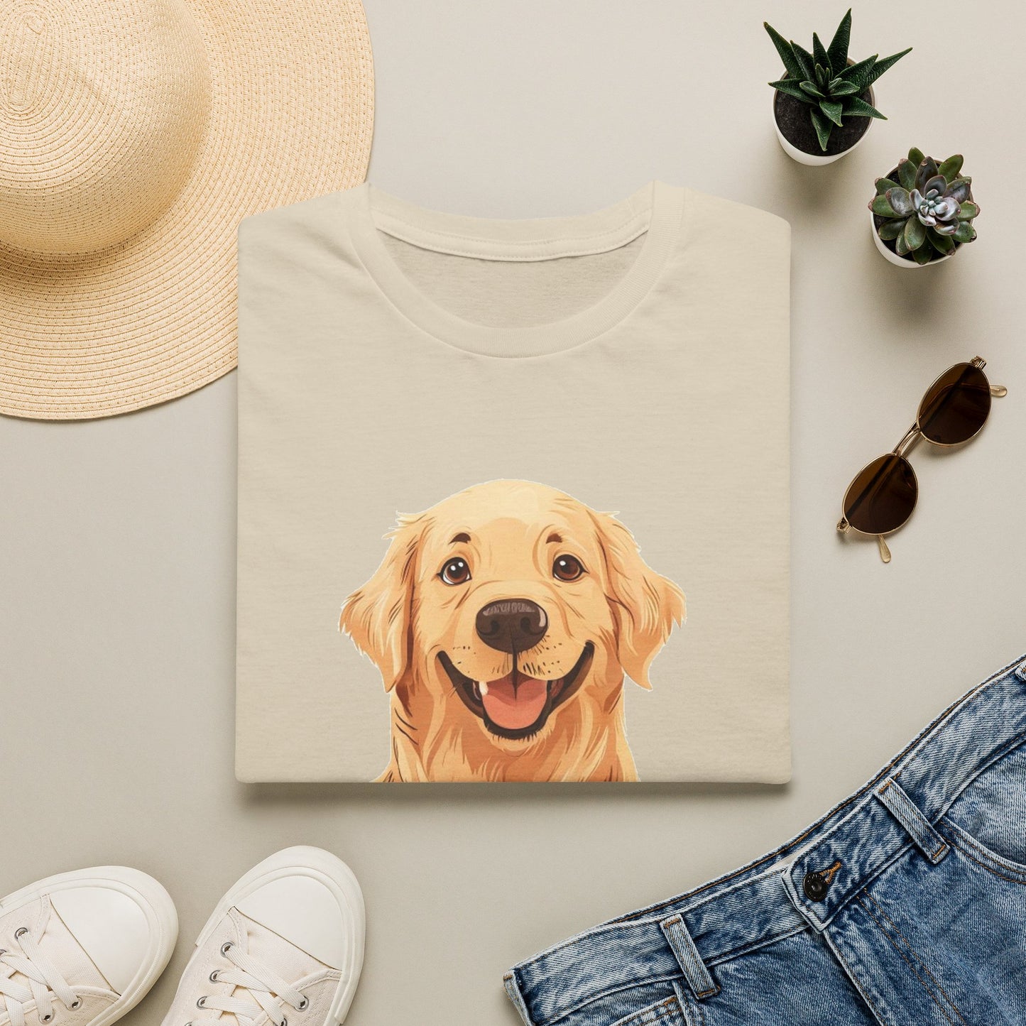Golden Retriever Mom Shirt - Illustrated Portrait Tee