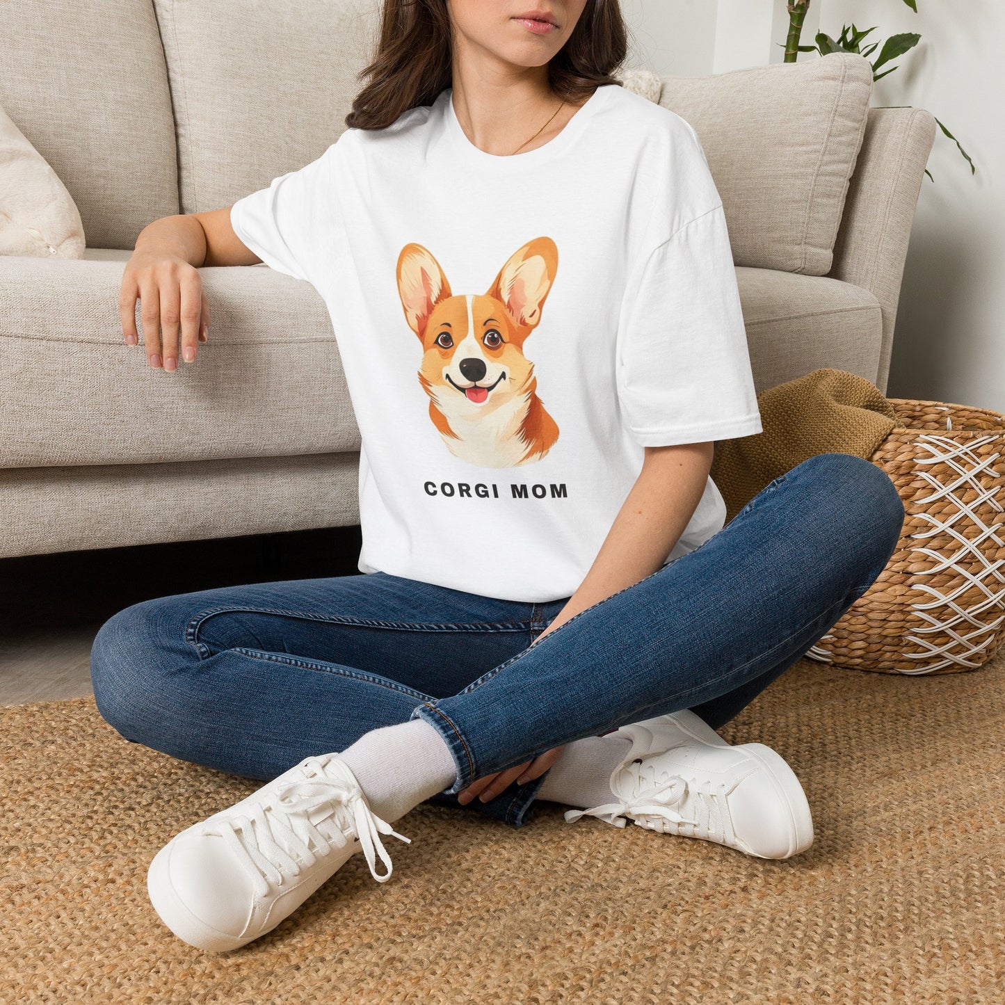 Corgi Mom Shirt - Illustrated Portrait Tee