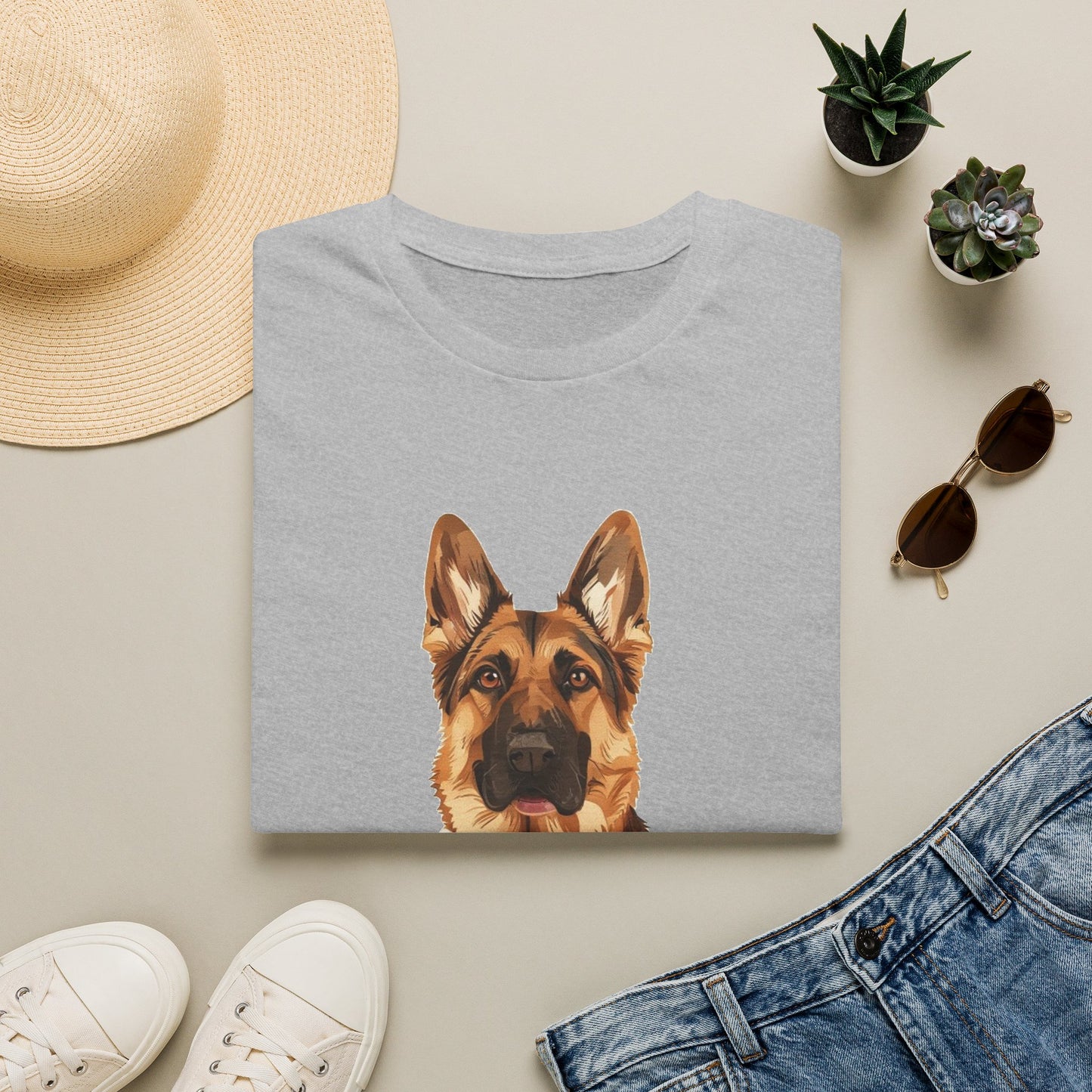 German Shepherd Mom Shirt - Illustrated Portrait Tee