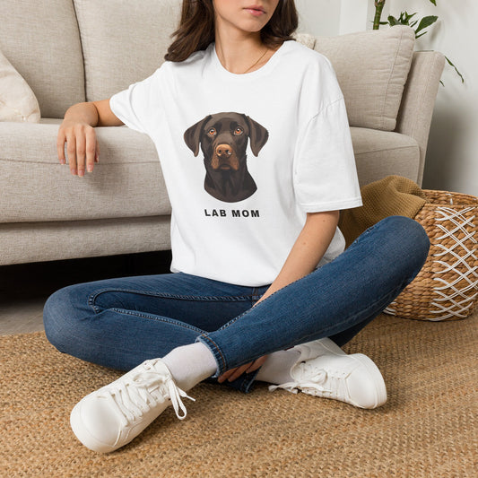 Lab Mom Shirt - Illustrated Black Labrador Tee