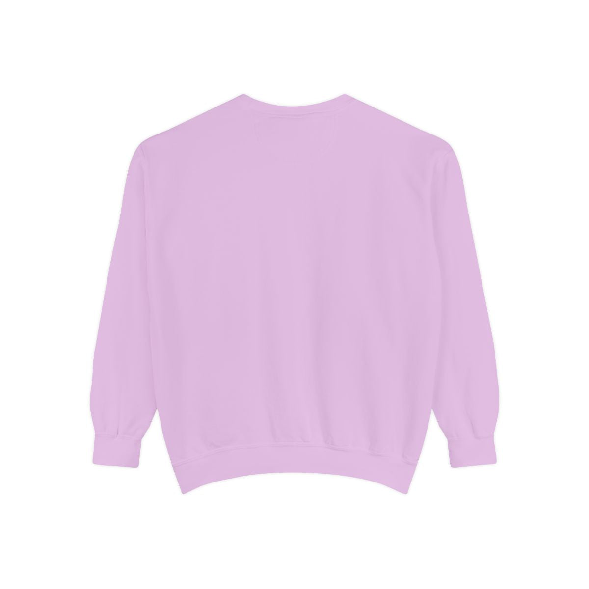 Bow Down garment-dyed sweatshirt in Orchid, back