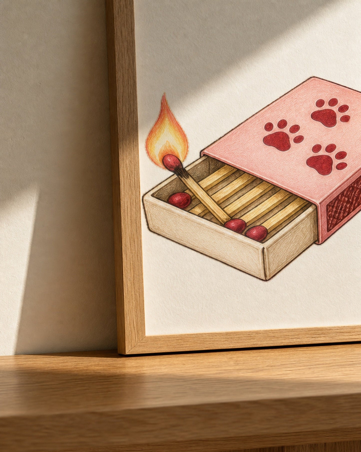How Are You I Am Fire giclee print paper and frame detail
