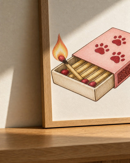 How Are You I Am Fire giclee print paper and frame detail