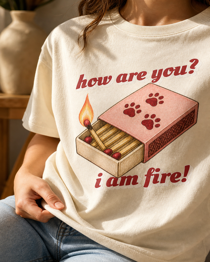 How Are You I Am Fire print detail