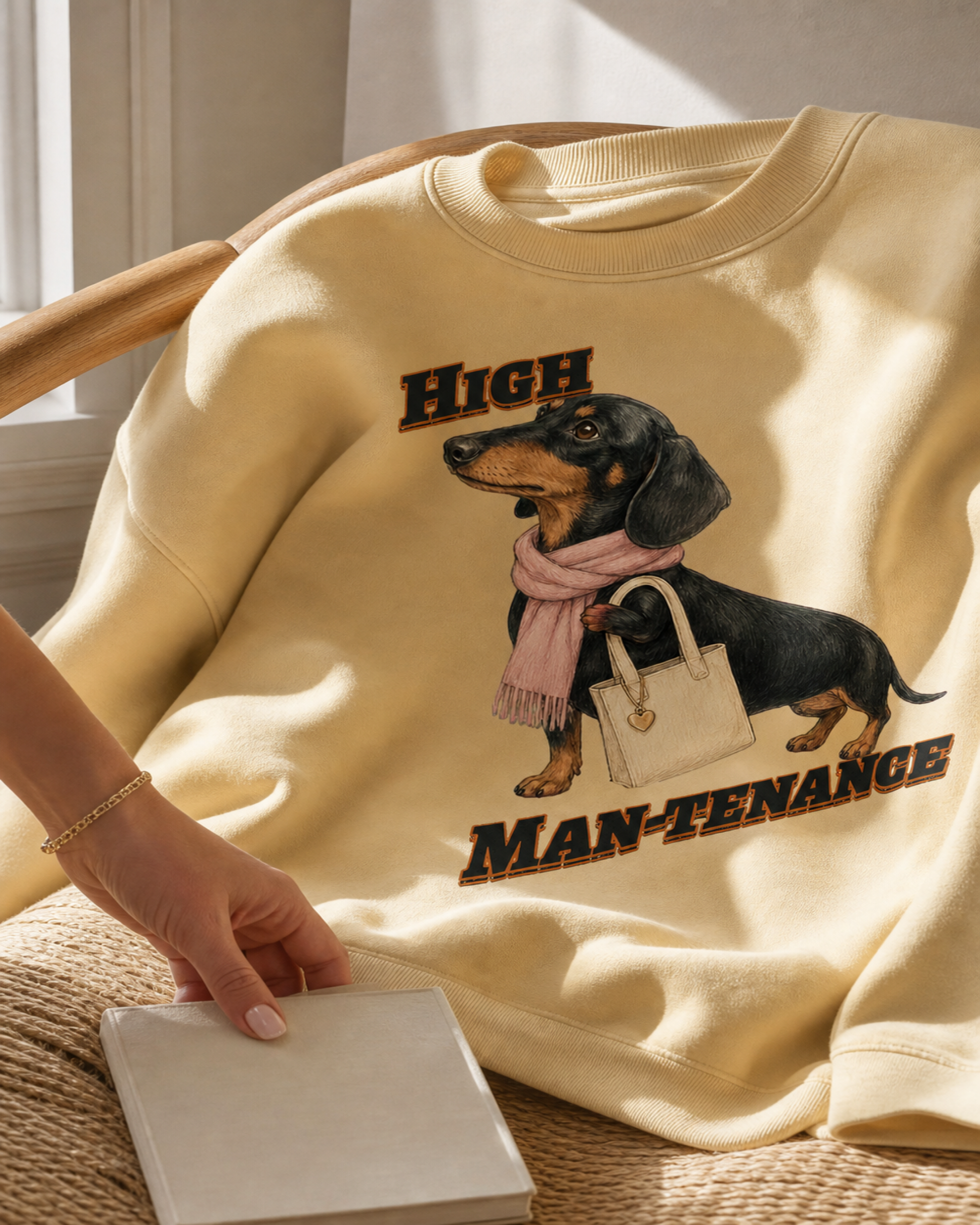 High Man-tenance print detail on garment-dyed cotton