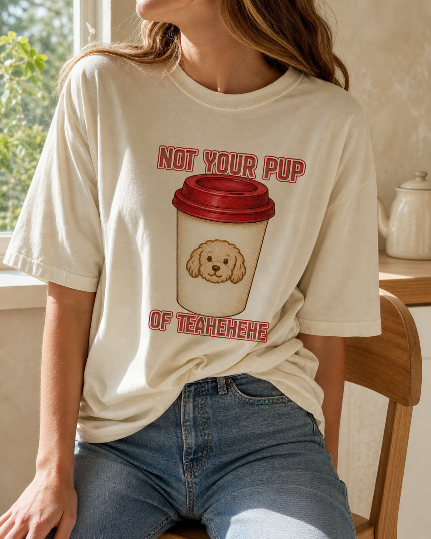 Not Your Pup Of Tea garment-dyed tee, worn