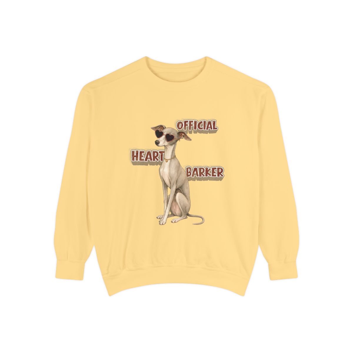 Official Heart Barker garment-dyed sweatshirt in Butter, front