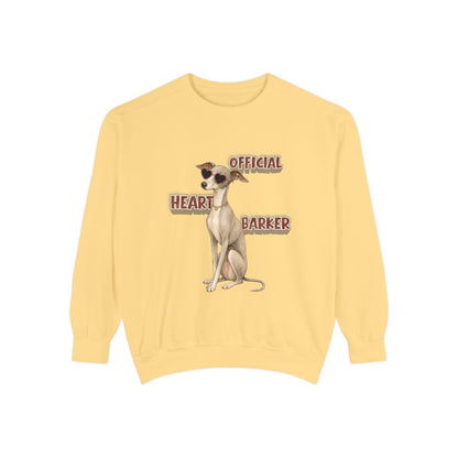 Official Heart Barker garment-dyed sweatshirt in Butter, front