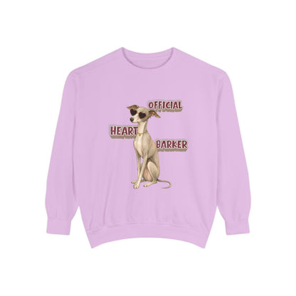 Official Heart Barker garment-dyed sweatshirt in Orchid, front
