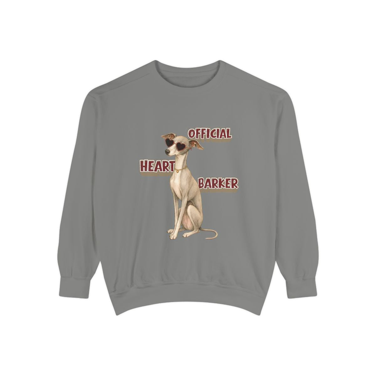 Official Heart Barker garment-dyed sweatshirt in Grey, front