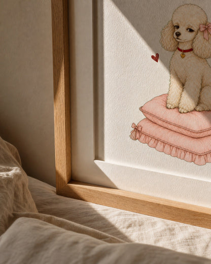 In My Paw-ncess Era giclee print paper and frame detail