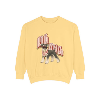 Rich Bitch garment-dyed sweatshirt in Butter, front