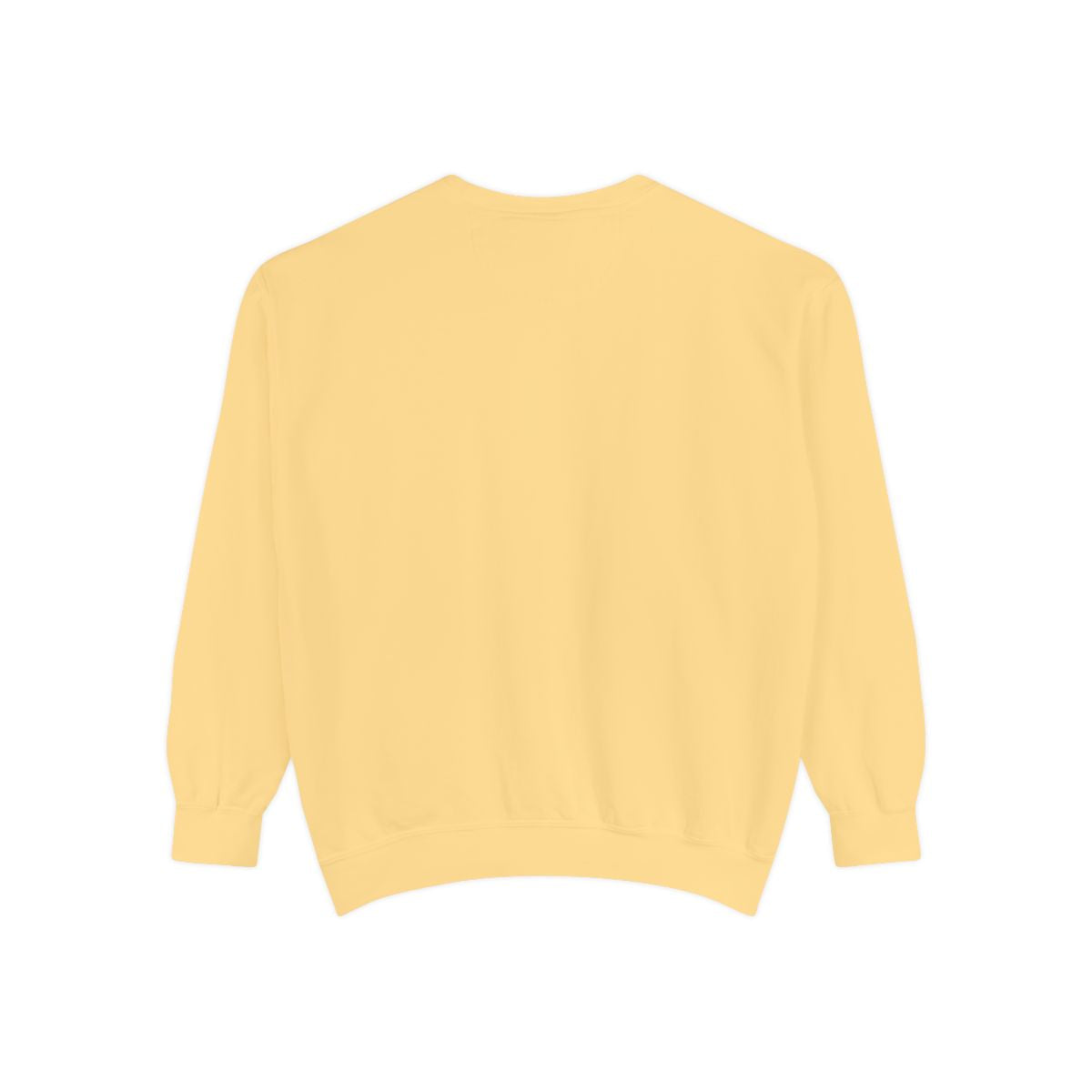 Rich Bitch garment-dyed sweatshirt in Butter, back