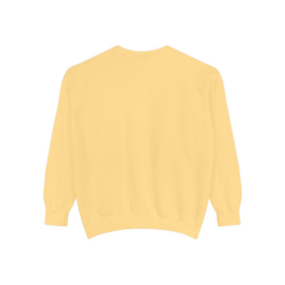 Rich Bitch garment-dyed sweatshirt in Butter, back